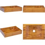 Vidaxl - lavabo bois de teck massif 50x35x10 cm - lavabo en bois - lavabo teck - meuble salle de bain ...