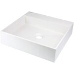 Lavabo carré en granit avec plan de travail 40x40 cm blanc albâtre - sofyro Lavabo carré en granit avec plan de travail 40x40 cm blanc albâtre - sofyro
