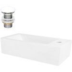 Luxebath - ml - design lavabo en c�ramique blanc, 51x25x13 cm, avec bonde de vidage blanc en c�ramique, ...