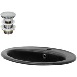 Luxebath - ml - design lavabo en céramique noir mat 57x48, 5x19, 5 cm avec bouchon de vidange 1 1 / 4' ... Luxebath - ml - design lavabo en céramique noir mat 57x48, 5x19, 5 cm avec bouchon de vidange 1 1 / 4' ...