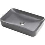 Lavabo en céramique pour plan de travail 60x40 cm couleur anthracite titane - settir Lavabo en céramique pour plan de travail 60x40 cm couleur anthracite titane - settir