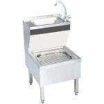 Lavabo commercial de lavage des mains avec robinet inox