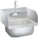 Lavabo commercial de lavage des mains avec robinet inox