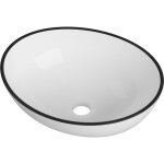 Lavabo  poser ovale granitan dora cramique blanc salle de bain 1 pice