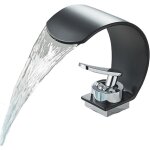Lavabo de cuisine en laiton noir, mitigeur cascade eau chaude et froide, moderne et lgant, haut de ...