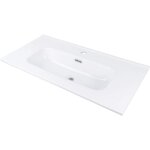 Lavabo encastré en céramique avec base pour robinet en blanc 38, 5x80 cm - rober Lavabo encastré en céramique avec base pour robinet en blanc 38, 5x80 cm - rober