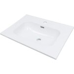 Lavabo encastr en cramique avec base pour robinet blanc 46, 2x61 cm - rober