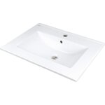 Lavabo encastr en cramique avec base pour robinet blanc 46, 5x61, 5 cm - rober