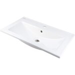 Lavabo encastré en céramique avec robinetterie blanche 36x61, 5 cm - rober Lavabo encastré en céramique avec robinetterie blanche 36x61, 5 cm - rober