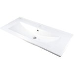 Lavabo encastr en cramique avec robinetterie blanche 36x81, 5 cm - rober