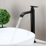 Lavabo haut robinet eau froide lave main cascade monocommande robinet vasque  poser inox, noir