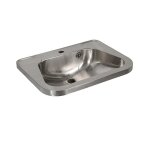 Sanela - lavabos en inox - lavabo avec trop - plein 560x420 mm, trou pour robinetterie, inox slun 26