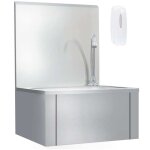 Maison chic - lavabo de lavage avec robinet et distributeur de savon - vasque inox 321497