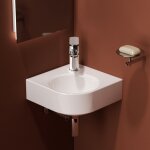 Emke lavabo salle de bain, 440 x 385 x 155mm, mini - vasque en forme secteur, lavabo d'angle, montage ... Emke lavabo salle de bain, 440 x 385 x 155mm, mini - vasque en forme secteur, lavabo d'angle, montage ...