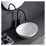 Eridanus - vasque poser lavabo de salle de bain c�ramique ovale blanc - 41 x 33, 5 x 15cm, eri - vb - ...