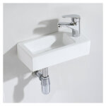 Lavabo suspendu en c�ramique blanche 37 x 18, 5 x 9 cm ? installation murale facile ? r�sistant aux fissures ...