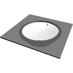 Lavabo sous plan en cramique, rond, blanc 38x38 cm - montain