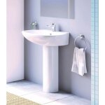 Lavabo sur colonne en cramique blanche - conny