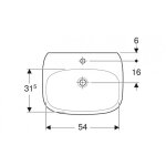 Geberit - lavabo suspendu 60 cm blanc brillant fantasia - avec colonne