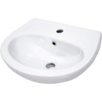 Lavabo suspendu en c�ramique avec base pour robinet blanc 45, 7x36, 4 cm - veronik