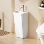 Lavabo totem blanc carr