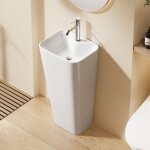 Dileci - lavabo totem blanc rectangulaire et fin h83