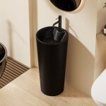 Lavabo totem design rond et pur noir