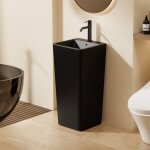Lavabo totem noir carr