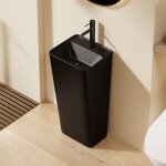 Dileci - lavabo totem noir carr diagonale h83