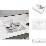 Lavabo avec trop - plein 60x46x16 cm c�ramique argent� - lavabo c�ramique - lavabo rectangle - lavabo ...
