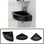 Lavabo avec trou de trop - plein 45x32x12, 5 cm noir - lavabo salle de bain - lavabo angle - lavabo noir ...