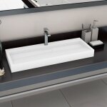 Maisonchic - lavabo, vasque de luxe, evier, bac à laver 120x46x11 cm fonte minérale, marbre blanc pwfn42828 ... Maisonchic - lavabo, vasque de luxe, evier, bac à laver 120x46x11 cm fonte minérale, marbre blanc pwfn42828 ...