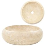 Lavabo, vasque de luxe, �vier, bac � laver 40 x 12 cm marbre cr�me pwfn72134 design in