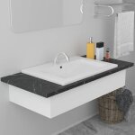 Maisonchic - lavabo, vasque de luxe, evier, bac  laver encastr 61 x 39, 5 x 18, 5 cm cramique blanc ...