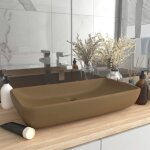 Maisonchic - lavabo, vasque de luxe, evier, bac à laver de luxe rectangulaire crème mat 71x38 cm céramique ... Maisonchic - lavabo, vasque de luxe, evier, bac à laver de luxe rectangulaire crème mat 71x38 cm céramique ...