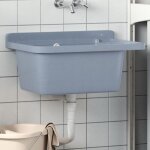 Lavabo - vasque pour montage murale gris 60x40x28 cm résine 431119 Lavabo - vasque pour montage murale gris 60x40x28 cm résine 431119