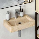 Maison chic - lavabo - vasque mural crme 38x24x6, 5 cm marbre 371864