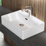 Doporro - lavabo  poser blanc vasque suspendu en cramique lave mains rectangulaire de qualit pour ...