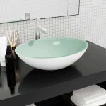 Lavabo - vasque verre 50x37x14 cm blanc 437997