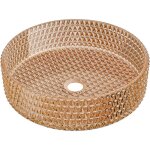 Lavabo � poser en verre mexen aura 39 x 39 cm, or rose - 24013968