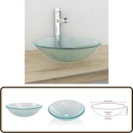 Lavabo verre tremp 42 cm givr - lavabo design - lavabo suspendu - lavabo verre tremp - lavabo blanc ...