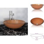 Lavabo verre tremp 42 cm marron - lavabo design - lavabo moderne - lavabo en verre tremp - lavabo marron ...