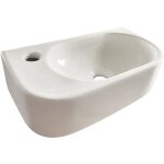 Ondee zen - lave - mains de face iris - blanc - 40, 5x22x11cm - céramique Ondee zen - lave - mains de face iris - blanc - 40, 5x22x11cm - céramique
