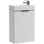 Lave - mains noxera 40 cm ? meuble sous vasque suspendu blanc alpin avec vasque encastre