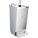 Lave - mains sur piètement en inox avec bec pivotant + distributeur savon - distform Lave - mains sur piètement en inox avec bec pivotant + distributeur savon - distform