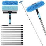 Lave - vitres extensible de 4 m, appareil de nettoyage de vitres 2 en 1, outil de nettoyage t�lescopique ...