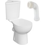 Lavita bartolini white wc à poser compact sans bride pack wc compact complet 3 / 6l + connecteur wc Lavita bartolini white wc à poser compact sans bride pack wc compact complet 3 / 6l + connecteur wc