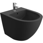 Lavita bidet mural universal sinto black avec trou de robinet et trop - plein en c�ramique hygi�nique ...