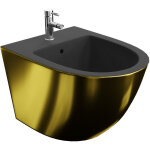 Lavita bidet mural universal sofi gold / black avec trou de robinet et trop - plein en c�ramique hygi�nique ...