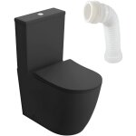 Lavita nautilius black wc à poser compact sans bride pack wc compact complet 3 / 6l + connecteur wc Lavita nautilius black wc à poser compact sans bride pack wc compact complet 3 / 6l + connecteur wc